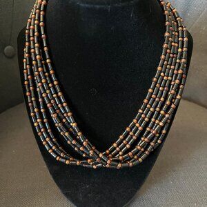 Black and Gold Coral Torsade